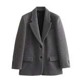 winter outfits men 2024 Autumn Suit Jacket with Shoulder Pad Casual Women's Jacket