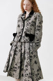 Dodobye bow suit original rose plaid jacquard short jacket