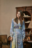 Dodobye Blue Butterfly Print Long Sleeve Dress