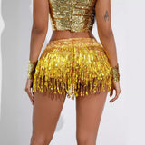 birthday outfits Hot New Women's Latin Dance Hot Pants Belly Dance Costumes Sequined Tassel Performance Clothing Shorts