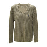 2024 Autumn New 9% Wool 20% Tencel Lazy Atmosphere V-neck Thick Needle Loose Sweater