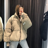 winter outfits men 2024 Winter New Loose Thickened Warm Bread Coat Cotton-Padded Coat Women's High-Looking Fat-Covering Fashion Fried Street Coat