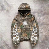 Camouflage Hooded Coat Sweater Loose New Printed Men's and Women's Pullover Street Fashion Y2K Retro