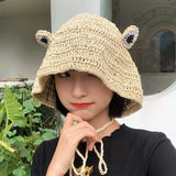 Dodobye Straw Hat Women's Fresh Summer Woven Foldable Hat