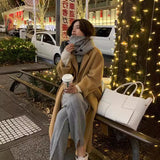 winter fits men Red Double-Sided Cashmere Coat for Women Autumn and Winter 2024 New Mid-Length Small Woolen Woolen Coat