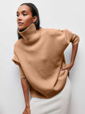 fall brunch outfit 050 Women's New Sweater Loose Half Turtleneck Autumn and Winter Russian Sweater