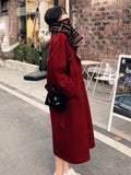 winter fits men Red Double-Sided Cashmere Coat for Women Autumn and Winter 2024 New Mid-Length Small Woolen Woolen Coat