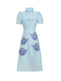 Dodobye Blue Polka Dot Fungus Hand-Painted Porcelain Dress