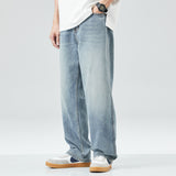 baggy jeans Lysel Tencel Jeans Men's High Street Summer Thin Straight Loose Draping Wide Leg Casual Trousers