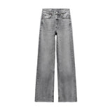 baggy jeans Spring New Retro Distressed Washed Design Sense Niche Straight High Waist Wide Leg Jeans