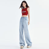 baggy jeans Tencel Jeans for Women 2024 Summer Sweet and Spicy Style New High Waist Loose Straight Mop Casual Wide Leg Pants for Women