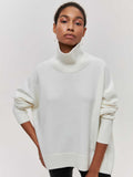 fall brunch outfit 050 Women's New Sweater Loose Half Turtleneck Autumn and Winter Russian Sweater