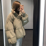 winter outfits men 2024 Winter New Loose Thickened Warm Bread Coat Cotton-Padded Coat Women's High-Looking Fat-Covering Fashion Fried Street Coat