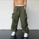 streetwear men outfits Functional Pants American High Street Loose Style Overalls Men's Summer Thin Fashion Brand Ins Versatile Casual Pants