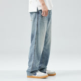 baggy jeans Lysel Tencel Jeans Men's High Street Summer Thin Straight Loose Draping Wide Leg Casual Trousers