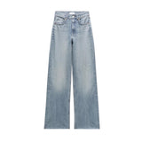 baggy jeans Spring New Retro Distressed Washed Design Sense Niche Straight High Waist Wide Leg Jeans