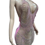 birthday outfits Novance New Trend Shining Women's Sexy Sequined Backless Deep V Women's Short Skirt Club Dress Nightclub