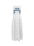 Dodobye Blue Dragon Polka Dot Print Sleeveless Dress