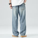 baggy jeans Lysel Tencel Jeans Men's High Street Summer Thin Straight Loose Draping Wide Leg Casual Trousers