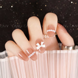 Dodobye Daily Wear Nail White Short Finished Nail Beauty Patch Fake Nails Detachable Reusable Bath Drop-Resistant