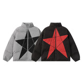 winter outfits men Zichi Clothing Club Winter American Retro Star Patch Color Matching Couple Cotton-Padded Clothes Men and Women Loose Bread Cotton-Padded Clothes