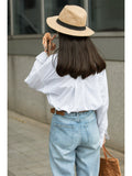 Dodobye Tail Goods/Paris Lover/Artsy Female Bi Standby/Panama Straw Hat/Style Top Hat
