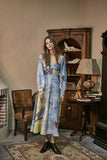 Dodobye Blue Butterfly Print Long Sleeve Dress