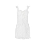 dress New White Crocheted Suspender Skirt Slim Backless Short Skirt Hot Girl Dress Summer Women's Small Skirt