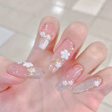 Dodobye Hot Nude Color Little Flower Fairy Nail Tip Patch Cat's Eye