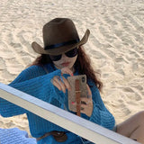 Dodobye Sun Hat Self-Reserved Western Denim Women's Outdoor Straw Hat