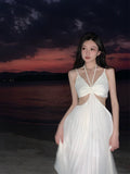 Dodobye-Style Irregularly Slimming Strap Beach Dress Elegant Super Fairy 170 Long Dress and Ankle Long