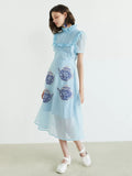 Dodobye Blue Polka Dot Fungus Hand-Painted Porcelain Dress