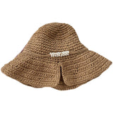 Dodobye INS Elegant Pearl Women's Foldable Beach Straw Hat