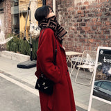 Dodobye winter fits men Red Double-Sided Cashmere Coat for Women Autumn and Winter 2024 New Mid-Length Small Woolen Woolen Coat