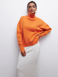 fall brunch outfit 050 Women's New Sweater Loose Half Turtleneck Autumn and Winter Russian Sweater