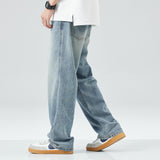 baggy jeans Lysel Tencel Jeans Men's High Street Summer Thin Straight Loose Draping Wide Leg Casual Trousers