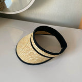 Dodobye Internet Celebrity Natural Fashion Women's Sunscreen Barrettes Peaked Straw Hat