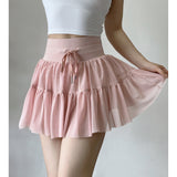 birthday outfits Style Tennis Skirt Sexy Mesh Skirt Women's High Waist Slimming A- line Pleated Skirt Sports Skirt 1571