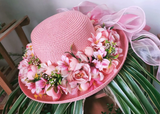 Dodobye Purple Gift Ribbon Catwalk Travel Female Chinese Straw Hat