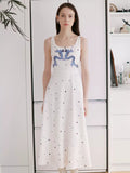 Dodobye Blue Dragon Polka Dot Print Sleeveless Dress