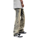 baggy jeans Yellow Mud Jeans Men's Straight Oversize Autumn Pants Summer Ruan Shuai Micro Flared Wide-Leg Pants