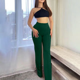 frat boy outfits New Casual Pants Spring and Autumn New Elegant Commuter Skinny Pants Versatile Fashionable Wide-Leg Pants for Women