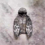 Camouflage Hooded Coat Sweater Loose New Printed Men's and Women's Pullover Street Fashion Y2K Retro