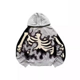 American Style Y2K Street Personality Trend Dark Retro Ins Foam Printing Men's and Women's Same Loose Hooded Sweater