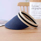 Dodobye Straw Hat Women's Summer Age-Reducing Woven Running Topless Hat