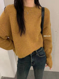 soulja boy outfits Korean Style Solid Color Sweater Women's 2024 Spring and Autumn round Neck High Quality Simple Texture Loose Pullover Sweater