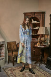 Dodobye Blue Butterfly Print Long Sleeve Dress