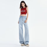 baggy jeans Tencel Jeans for Women 2024 Summer Sweet and Spicy Style New High Waist Loose Straight Mop Casual Wide Leg Pants for Women