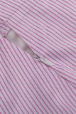 Dodobye Pink Striped Print Shirt Mini Skirt Suits