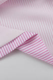 Dodobye Pink Striped Print Shirt Mini Skirt Suits